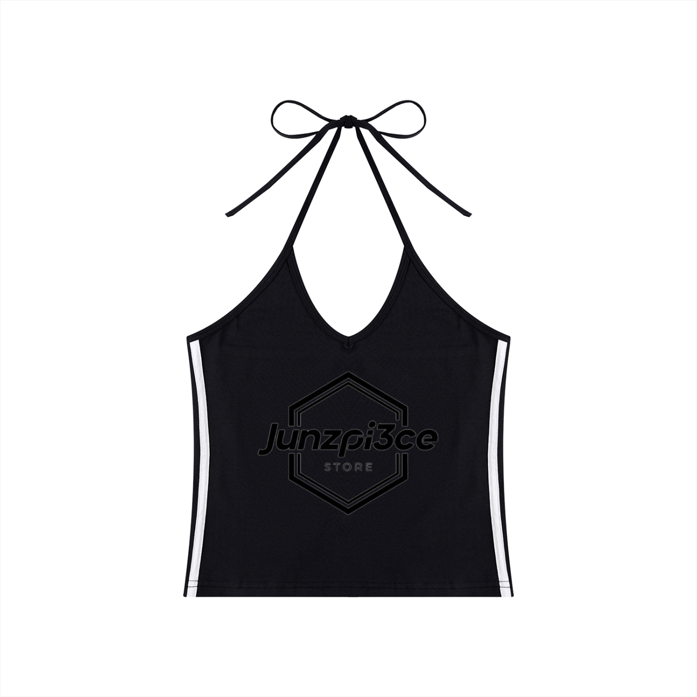 Women's Color Block Halter Crop Tank Top