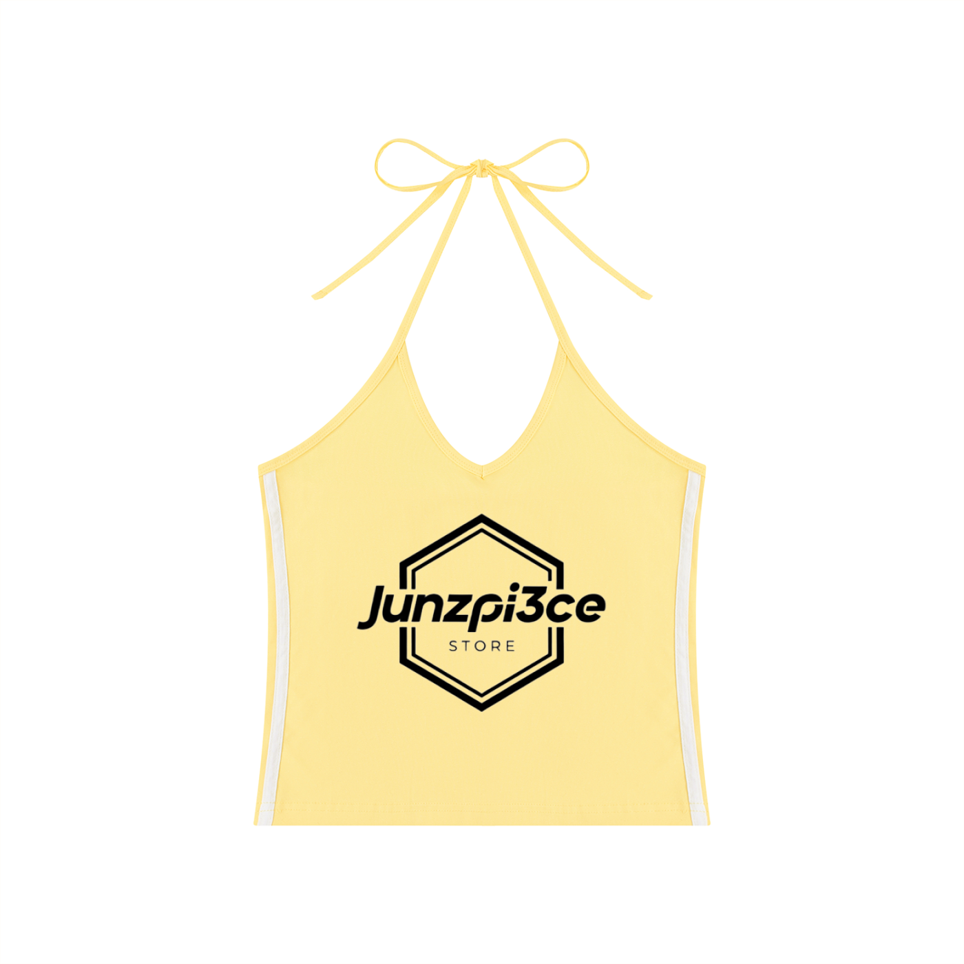 Women's Color Block Halter Crop Tank Top