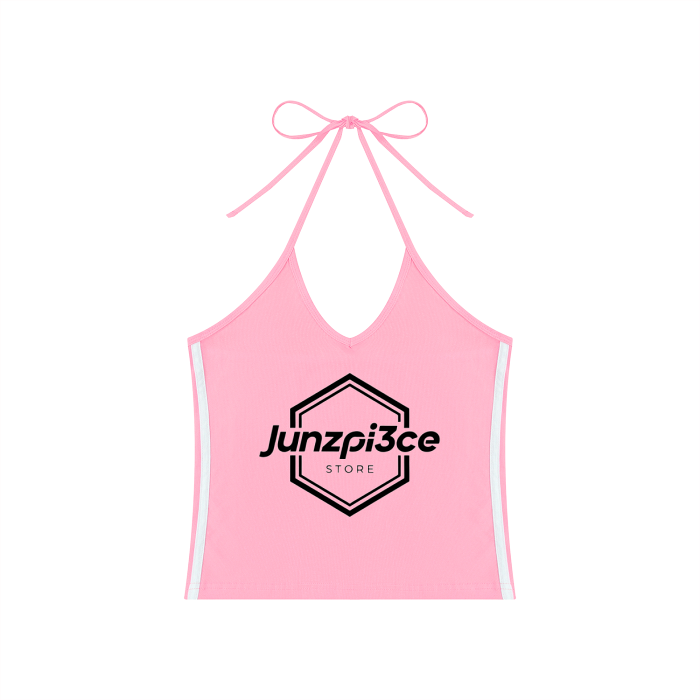 Women's Color Block Halter Crop Tank Top